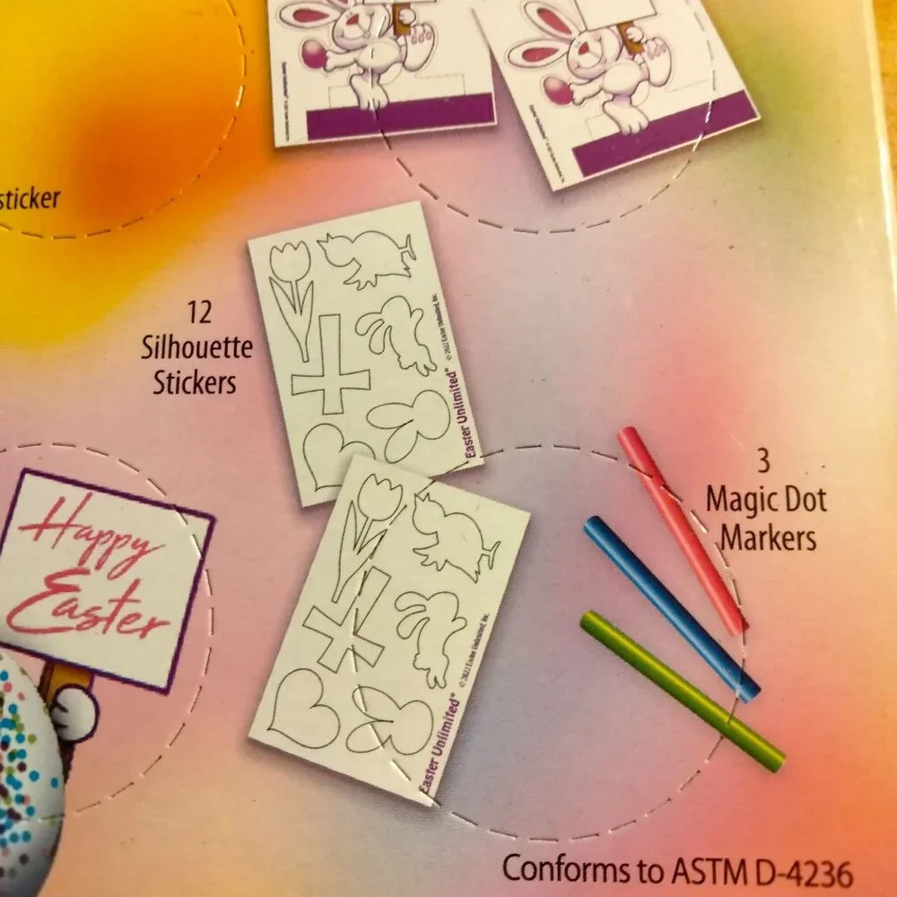 Easter Unlimited Egg Decorating Magic Dots NO Dye R J Rabbit Egg Stickers